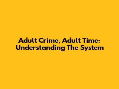 Adult Crime, Adult Time: Understanding The System