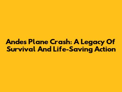 Andes Plane Crash: A Legacy Of Survival And Life-Saving Action