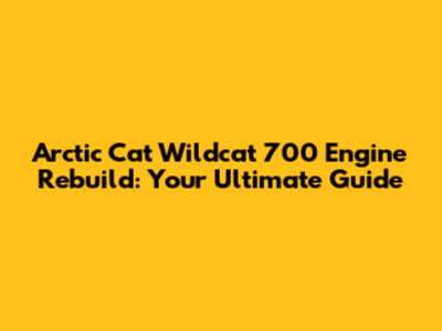 Arctic Cat Wildcat 700 Engine Rebuild: Your Ultimate Guide