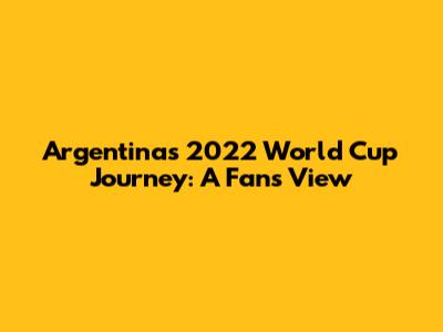 Argentina's 2022 World Cup Journey: A Fan's View