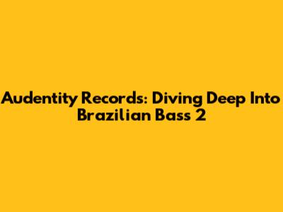 Audentity Records: Diving Deep Into Brazilian Bass 2