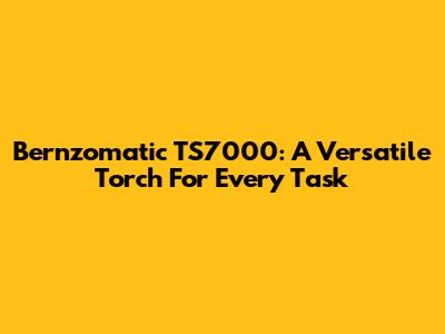 Bernzomatic TS7000: A Versatile Torch For Every Task