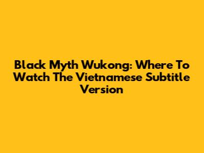 Black Myth Wukong: Where To Watch The Vietnamese Subtitle Version