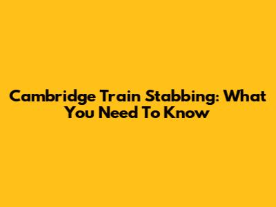 Cambridge Train Stabbing: What You Need To Know