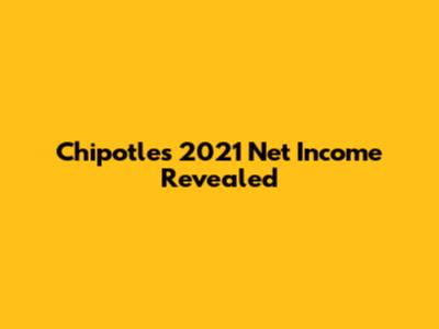 Chipotle's 2021 Net Income Revealed