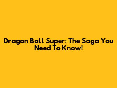 Dragon Ball Super: The Saga You Need To Know!