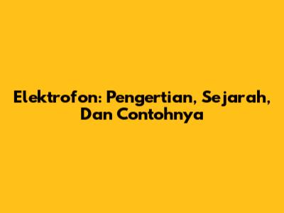 Elektrofon: Pengertian, Sejarah, Dan Contohnya
