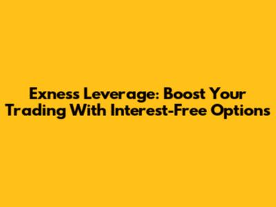 Exness Leverage: Boost Your Trading With Interest-Free Options