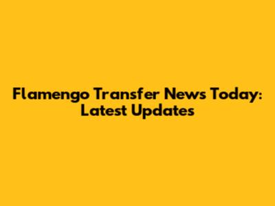 Flamengo Transfer News Today: Latest Updates