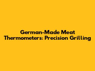 German-Made Meat Thermometers: Precision Grilling