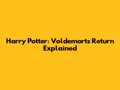 Harry Potter: Voldemort's Return Explained