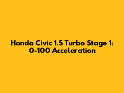 Honda Civic 1.5 Turbo Stage 1: 0-100 Acceleration