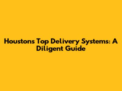 Houston's Top Delivery Systems: A Diligent Guide