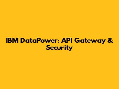 IBM DataPower: API Gateway & Security