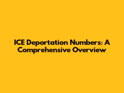 ICE Deportation Numbers: A Comprehensive Overview