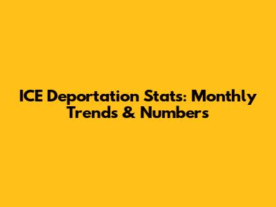 ICE Deportation Stats: Monthly Trends & Numbers