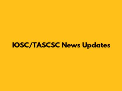 IOSC/TASCSC News Updates