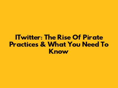 ITwitter: The Rise Of Pirate Practices & What You Need To Know