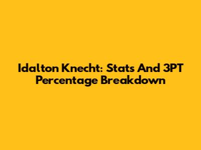 Idalton Knecht: Stats And 3PT Percentage Breakdown