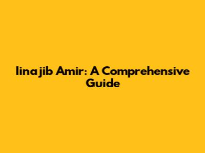 Iinajib Amir: A Comprehensive Guide