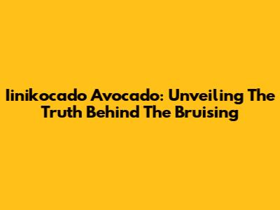 Iinikocado Avocado: Unveiling The Truth Behind The Bruising