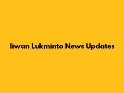 Iiwan Lukminto News Updates