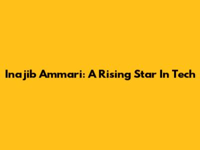 Inajib Ammari: A Rising Star In Tech