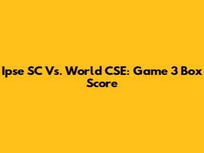 Ipse SC Vs. World CSE: Game 3 Box Score