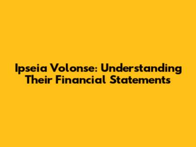 Ipseia Volonse: Understanding Their Financial Statements