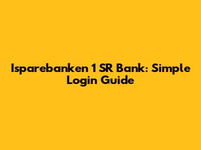 Isparebanken 1 SR Bank: Simple Login Guide