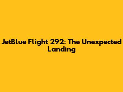 JetBlue Flight 292: The Unexpected Landing