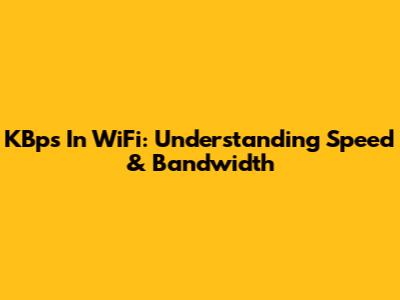 KBps In WiFi: Understanding Speed & Bandwidth