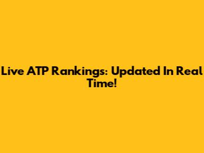 Live ATP Rankings: Updated In Real Time!