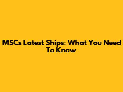 MSC's Latest Ships: What You Need To Know