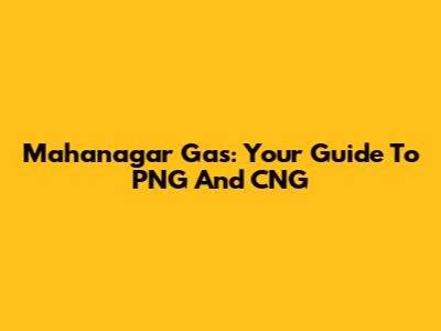 Mahanagar Gas: Your Guide To PNG And CNG