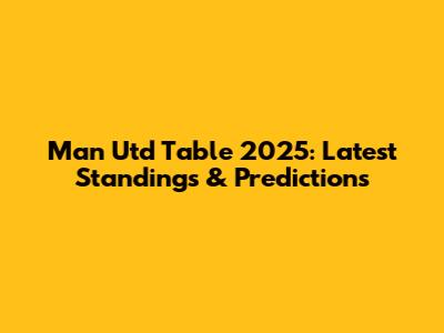 Man Utd Table 2025: Latest Standings & Predictions