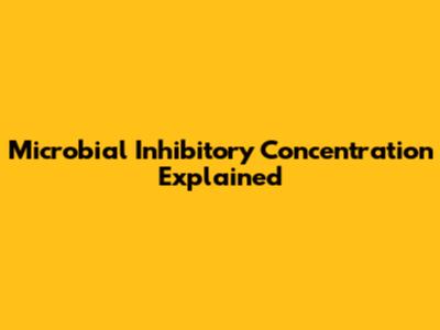 Microbial Inhibitory Concentration Explained
