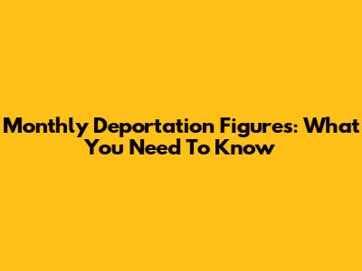 Monthly Deportation Figures: What You Need To Know