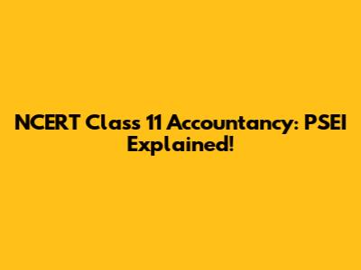 NCERT Class 11 Accountancy: PSEI Explained!