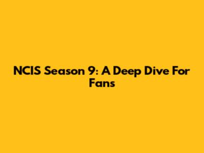 NCIS Season 9: A Deep Dive For Fans