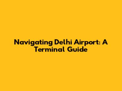 Navigating Delhi Airport: A Terminal Guide