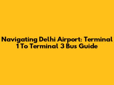 Navigating Delhi Airport: Terminal 1 To Terminal 3 Bus Guide