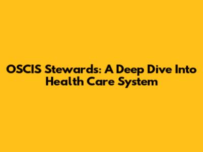OSCIS Stewards: A Deep Dive Into Health Care System
