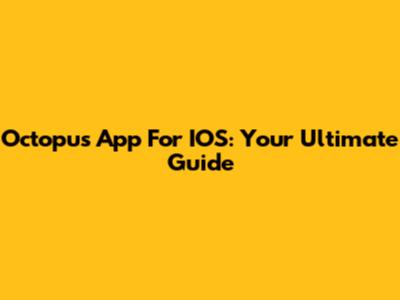 Octopus App For IOS: Your Ultimate Guide