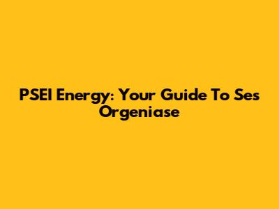 PSEI Energy: Your Guide To Ses Orgeniase