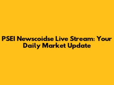 PSEI Newscoidse Live Stream: Your Daily Market Update