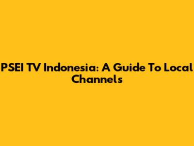PSEI TV Indonesia: A Guide To Local Channels