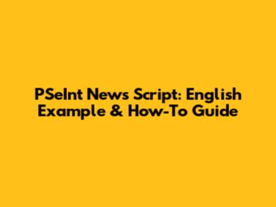 PSeInt News Script: English Example & How-To Guide