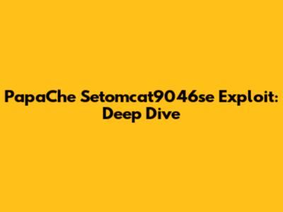 PapaChe Setomcat9046se Exploit: Deep Dive