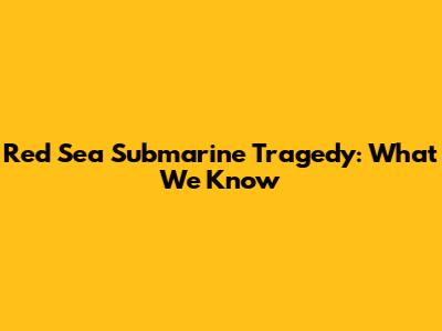 Red Sea Submarine Tragedy: What We Know